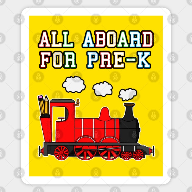 All Aboard For Pre-K Steam Train (Red) Sticker by doodlerob